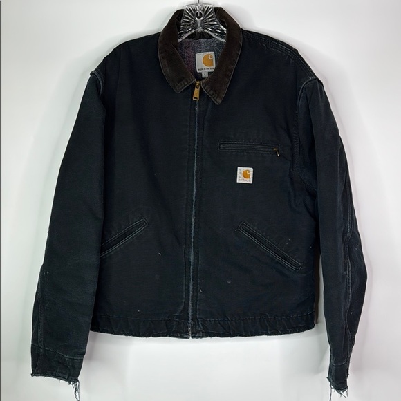 Carhartt J001 Black Detroit Blanket Lined Canvas Jacket 2013 Grunge Large - Picture 1 of 13